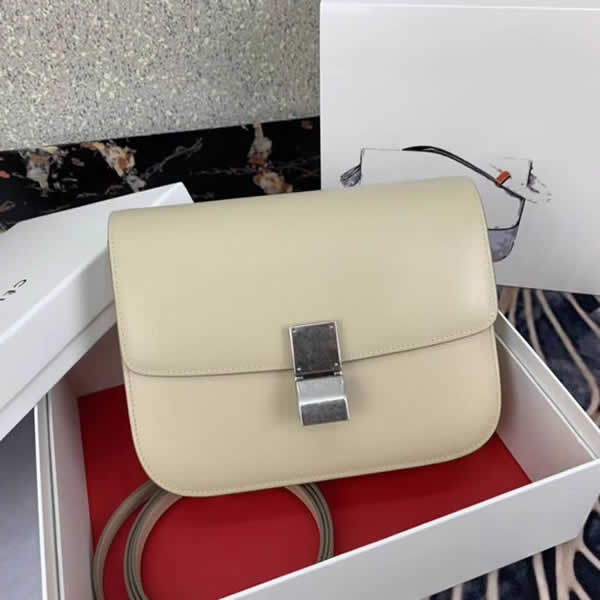 2019 Fake Celine Box Beige Shoulder Crossbody Bag 88007